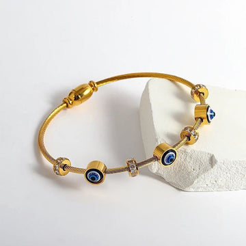 Golden Evil Eye Charm Bracelet