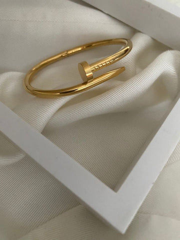 Gold Nail Design Cuff Bracelet